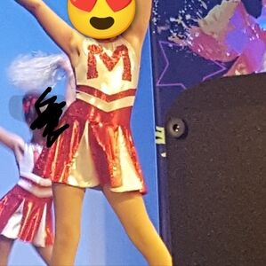 Wish Red and White Dance Costume for Kids, Girl 12-14